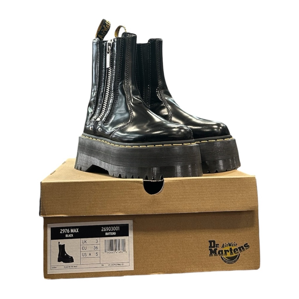 Dr Martens Leather Platform Chelsea Boots